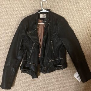 Free people moto leather jacket NWT